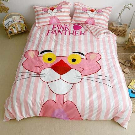 91家纺网 家纺一手货源 找家纺 金爱家家纺 2021新款童梦系列大版卡通全棉四件套 条纹豹