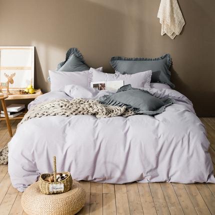 91家纺网 家纺一手货源 找家纺 2020春夏新款全棉色织水洗四件套 紫罗兰色