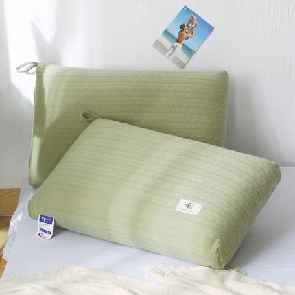 浩宇家纺 新款热熔枕针织棉款枕头枕芯48*74cm针织-绿色