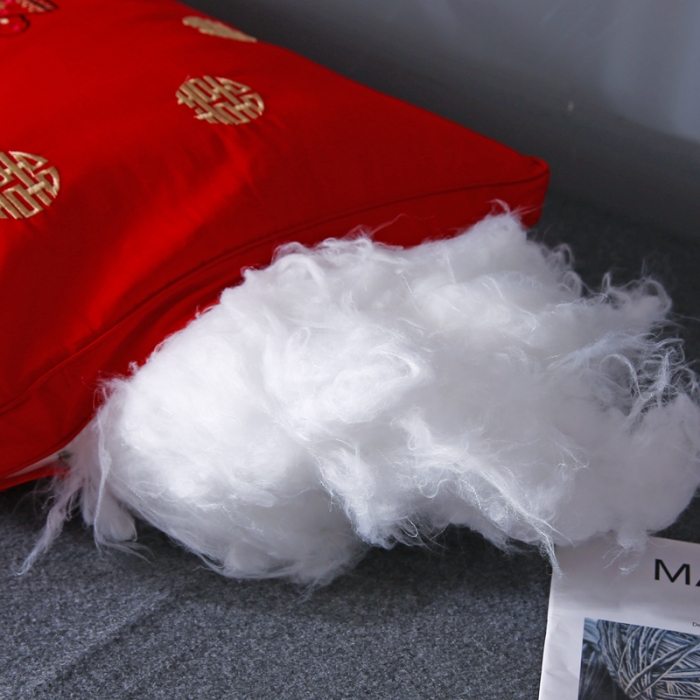 91家纺网 家纺一手货源 找家纺 沃兰国际 全棉贡缎高端婚庆羽丝绒枕芯中国风喜庆结婚单人枕头