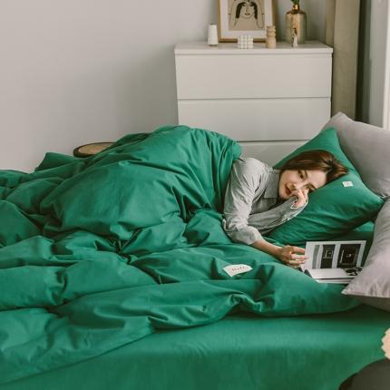 91家纺网 家纺一手货源 找家纺 （总）蓝巢家纺 2020年春夏新品全棉加厚水洗棉双拼款四件套