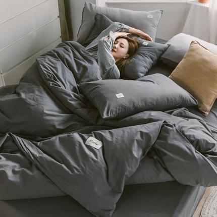 91家纺网 家纺一手货源 找家纺 （总）蓝巢家纺 2020年春夏新品全棉加厚水洗棉双拼款四件套