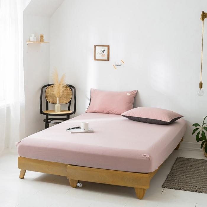 91家纺网 家纺一手货源 找家纺 蓝巢家纺 2020年春夏新品全棉加厚水洗棉单品床笠 豆沙