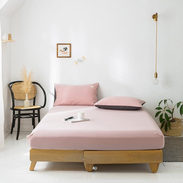 91家纺网 家纺一手货源 找家纺 蓝巢家纺 2020年春夏新品全棉加厚水洗棉单品床笠 豆沙