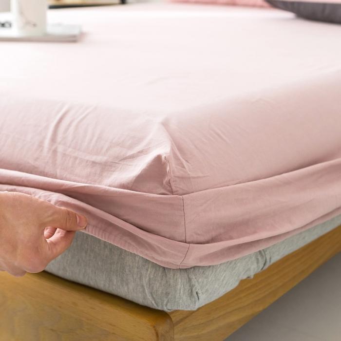 91家纺网 家纺一手货源 找家纺 蓝巢家纺 2020年春夏新品全棉加厚水洗棉单品床笠 豆沙