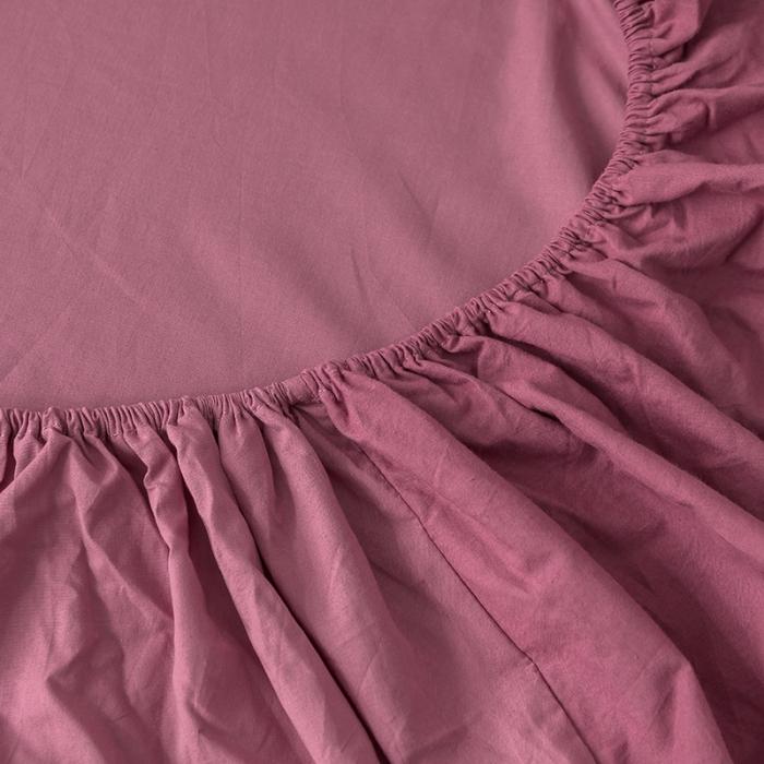 91家纺网 家纺一手货源 找家纺 蓝巢家纺 2020年春夏新品全棉加厚水洗棉单品床笠 海棠红