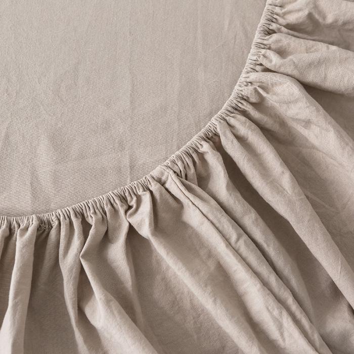 91家纺网 家纺一手货源 找家纺 蓝巢家纺 2020年春夏新品全棉加厚水洗棉单品床笠 卡其