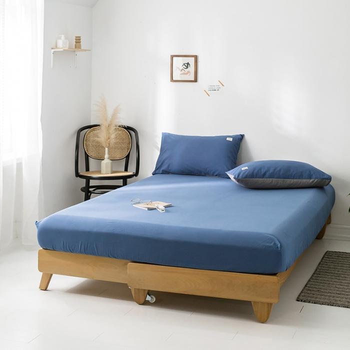 91家纺网 家纺一手货源 找家纺 蓝巢家纺 2020年春夏新品全棉加厚水洗棉单品床笠 牛仔蓝