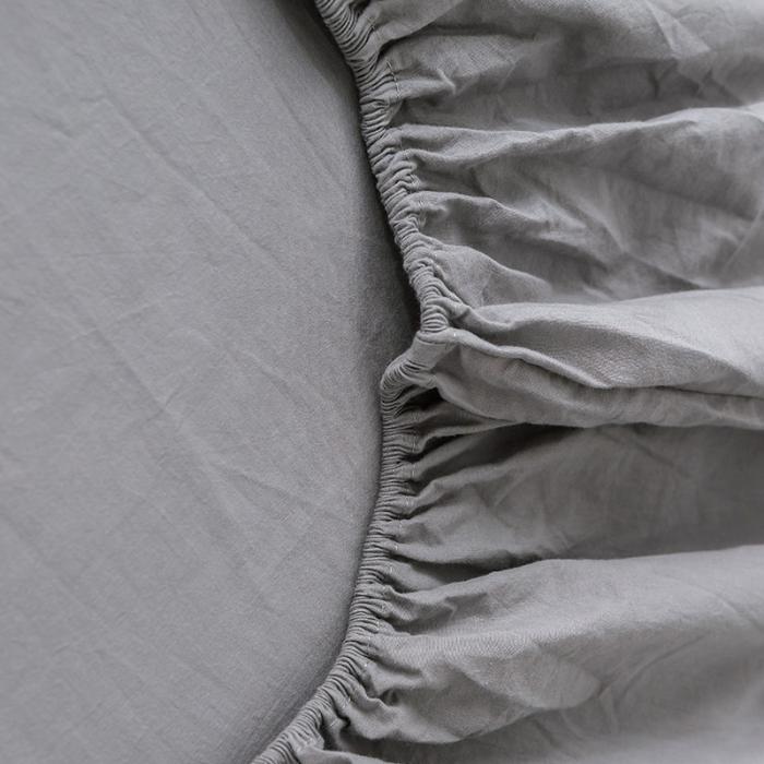 91家纺网 家纺一手货源 找家纺 蓝巢家纺 2020年春夏新品全棉加厚水洗棉单品床笠 浅灰