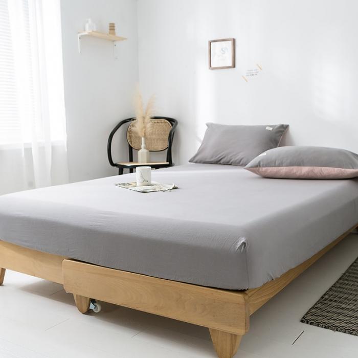 91家纺网 家纺一手货源 找家纺 蓝巢家纺 2020年春夏新品全棉加厚水洗棉单品床笠 浅灰