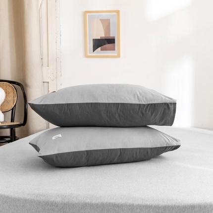 91家纺网 家纺一手货源 找家纺 蓝巢 2020全棉加厚水洗棉单品枕套48*74*2 浅灰深灰