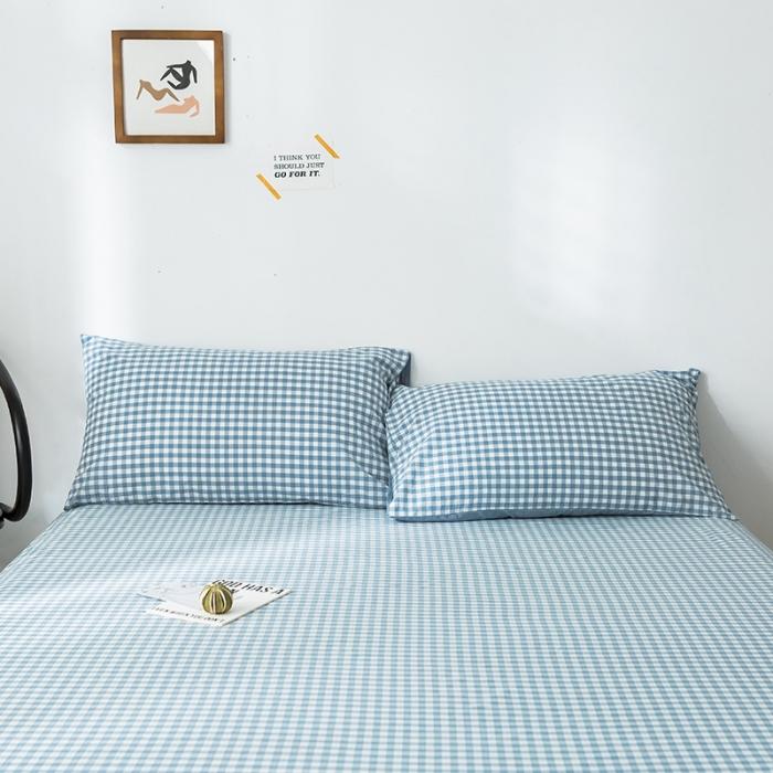 91家纺网 家纺一手货源 找家纺 蓝巢 2020年全棉加厚水洗棉单品枕套48*74*2 蓝小格