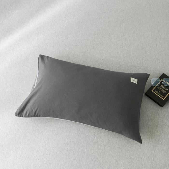 91家纺网 家纺一手货源 找家纺 蓝巢 2020全棉加厚水洗棉单品枕套48*74*2 深灰浅灰