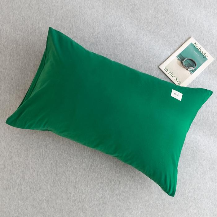 91家纺网 家纺一手货源 找家纺 蓝巢 2020年全棉加厚水洗棉单品枕套48*74*2 素墨绿