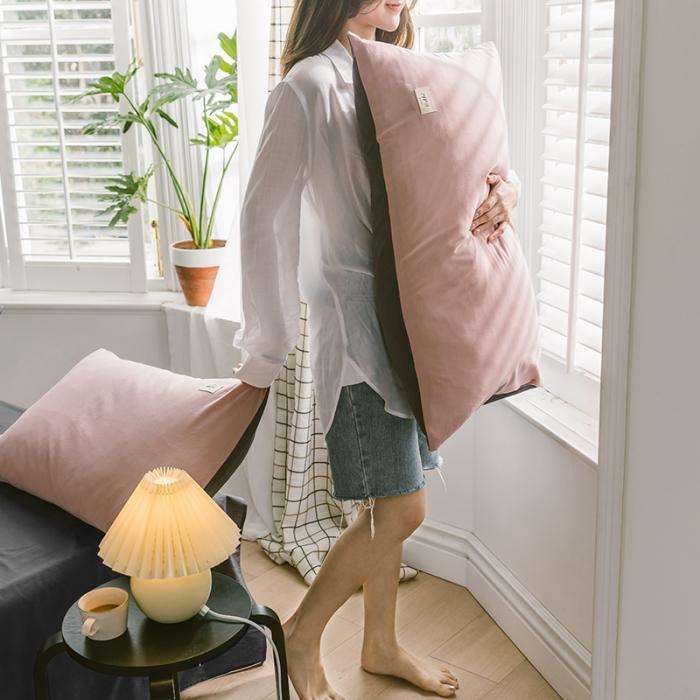 91家纺网 家纺一手货源 找家纺 蓝巢家纺2020年春夏新品全棉加厚水洗棉双拼款四件套豆沙深灰