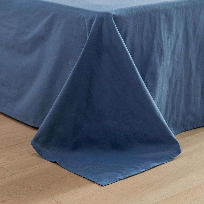 91家纺网 家纺一手货源 找家纺 蓝巢家纺 2020年春夏新品全棉加厚水洗棉双拼款四件套蓝调格