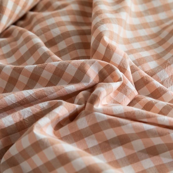 91家纺网 家纺一手货源 找家纺 蓝巢家纺 2020年春夏新品全棉加厚水洗棉双拼款四件套蜜粉格