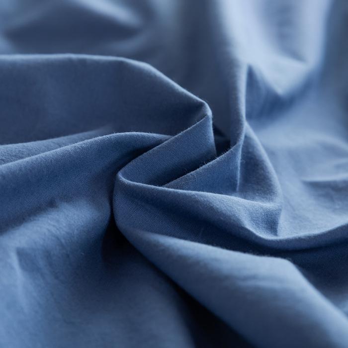 91家纺网 家纺一手货源 找家纺 蓝巢2020年春夏新品全棉加厚水洗棉双拼款四件套牛仔蓝浅灰