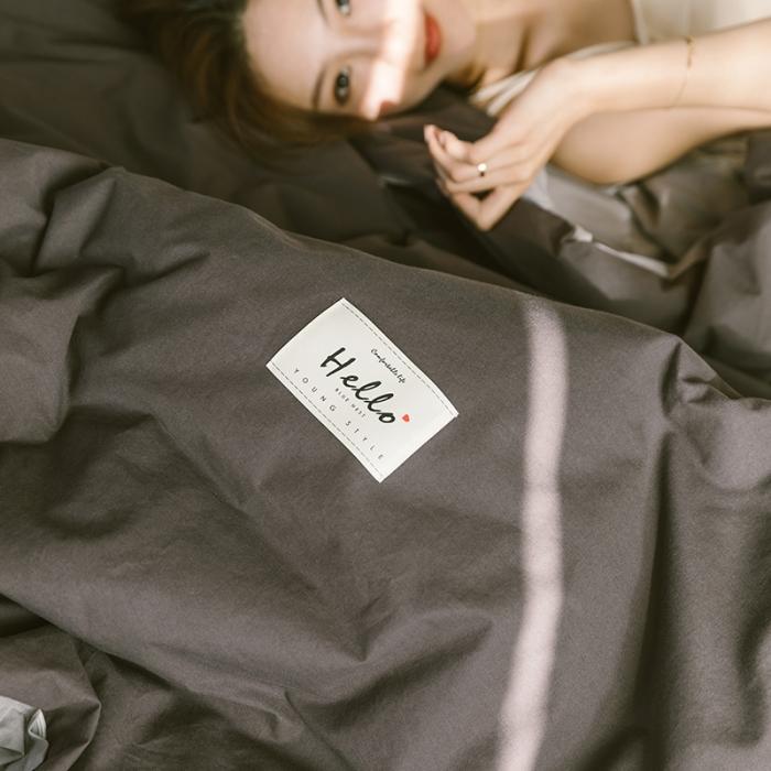 91家纺网 家纺一手货源 找家纺 蓝巢家纺2020年春夏新品全棉加厚水洗棉双拼款四件套深灰浅灰