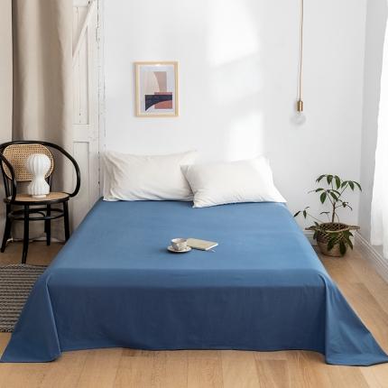 蓝巢家纺 2020年春夏新品全棉加厚水洗棉床单 宾利蓝