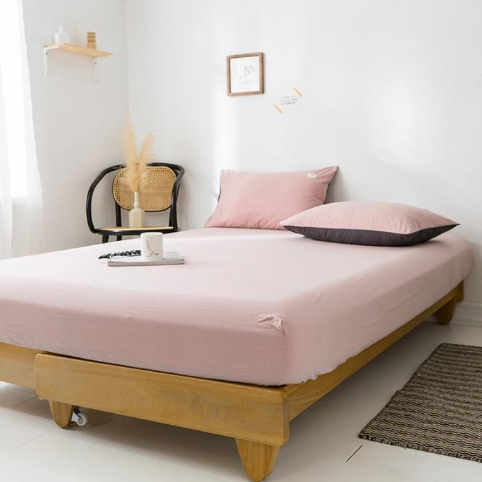 91家纺网 家纺一手货源 找家纺 蓝巢家纺 2020年春夏新品全棉加厚水洗棉床单 豆沙