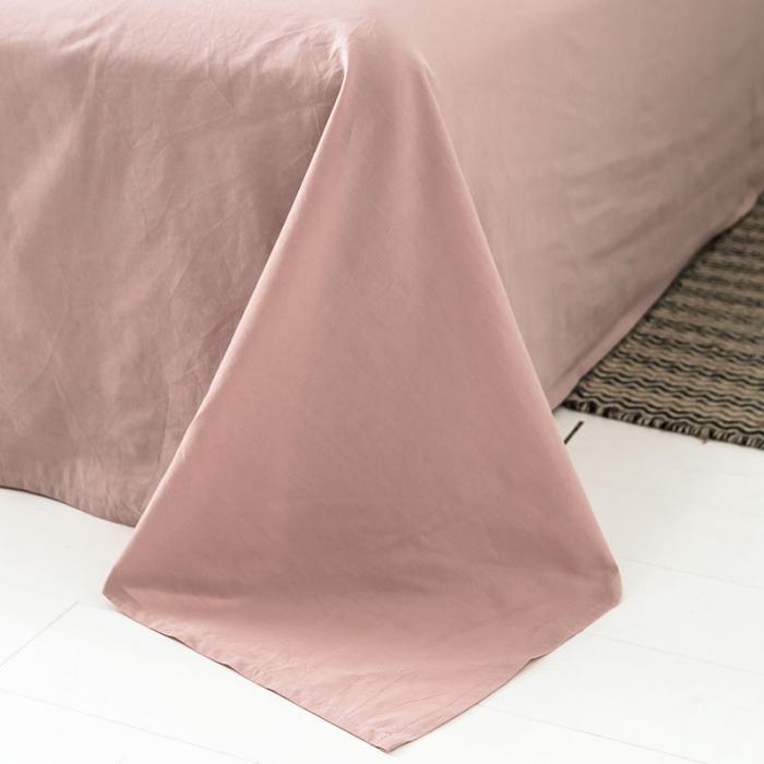 91家纺网 家纺一手货源 找家纺 蓝巢家纺 2020年春夏新品全棉加厚水洗棉床单 豆沙