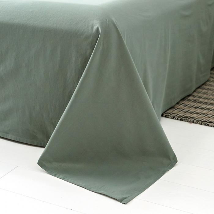 91家纺网 家纺一手货源 找家纺 蓝巢家纺 2020年春夏新品全棉加厚水洗棉床单 复古绿