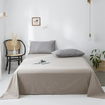 91家纺网 家纺一手货源 找家纺 蓝巢家纺 2020年春夏新品全棉加厚水洗棉床单 卡其