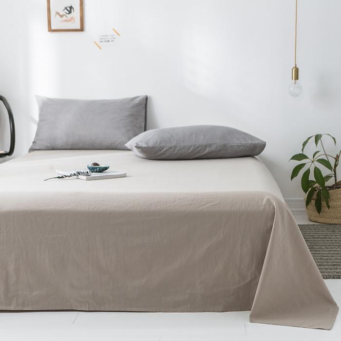 91家纺网 家纺一手货源 找家纺 蓝巢家纺 2020年春夏新品全棉加厚水洗棉床单 卡其