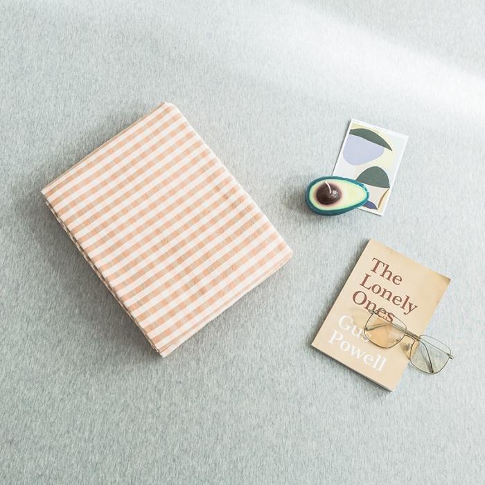 91家纺网 家纺一手货源 找家纺 蓝巢家纺 2020年春夏新品全棉加厚水洗棉床单 蜜粉格