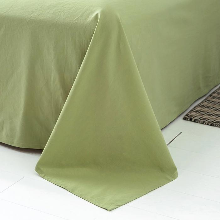 91家纺网 家纺一手货源 找家纺 蓝巢家纺 2020年春夏新品全棉加厚水洗棉床单 抹茶绿