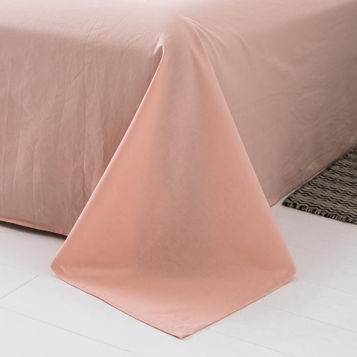 91家纺网 家纺一手货源 找家纺 蓝巢家纺 2020年春夏新品全棉加厚水洗棉床单 浅粉