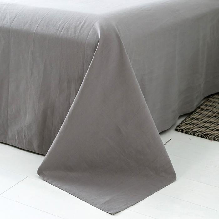 91家纺网 家纺一手货源 找家纺 蓝巢家纺 2020年春夏新品全棉加厚水洗棉床单 浅灰