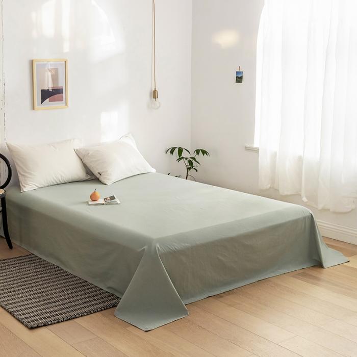 91家纺网 家纺一手货源 找家纺 蓝巢家纺 2020年春夏新品全棉加厚水洗棉床单 水绿