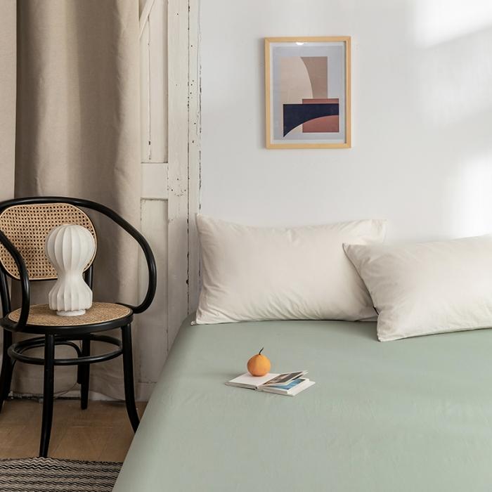 91家纺网 家纺一手货源 找家纺 蓝巢家纺 2020年春夏新品全棉加厚水洗棉床单 水绿