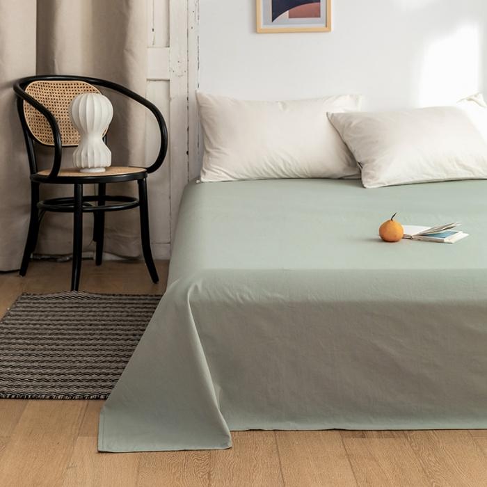 91家纺网 家纺一手货源 找家纺 蓝巢家纺 2020年春夏新品全棉加厚水洗棉床单 水绿