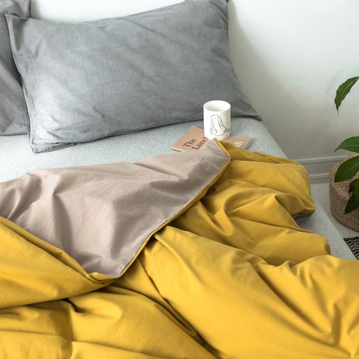 91家纺网 家纺一手货源 找家纺 蓝巢家纺 2020年春夏新品全棉加厚水洗棉被套 黄卡其