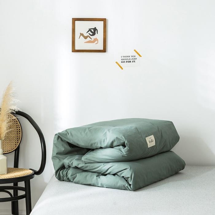 91家纺网 家纺一手货源 找家纺 蓝巢家纺 2020年春夏新品全棉加厚水洗棉被套 绿卡其