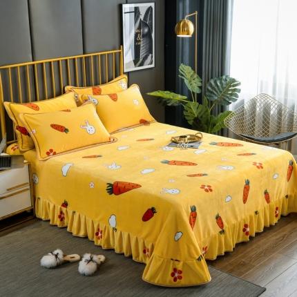 91家纺网 家纺一手货源 找家纺 （总）雨洋家纺 2025新款加厚金貂绒床裙床盖