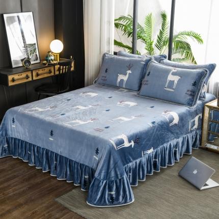 91家纺网 家纺一手货源 找家纺 （总）雨洋家纺 2025新款加厚金貂绒床裙床盖