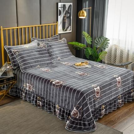 91家纺网 家纺一手货源 找家纺 （总）雨洋家纺 2025新款加厚金貂绒床裙床盖