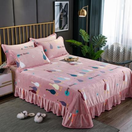 91家纺网 家纺一手货源 找家纺 （总）雨洋家纺 2025新款加厚金貂绒床裙床盖