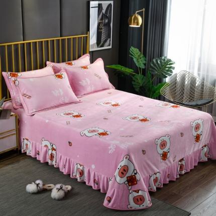 91家纺网 家纺一手货源 找家纺 （总）雨洋家纺 2025新款加厚金貂绒床裙床盖