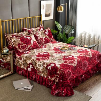 91家纺网 家纺一手货源 找家纺 （总）雨洋家纺 2025新款加厚金貂绒床裙床盖