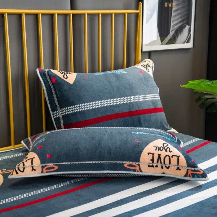 91家纺网 家纺一手货源 找家纺 雨洋家纺 2025新款加厚金貂绒床裙床盖 爱心箭