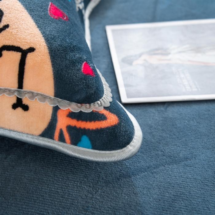 91家纺网 家纺一手货源 找家纺 雨洋家纺 2025新款加厚金貂绒床裙床盖 爱心箭