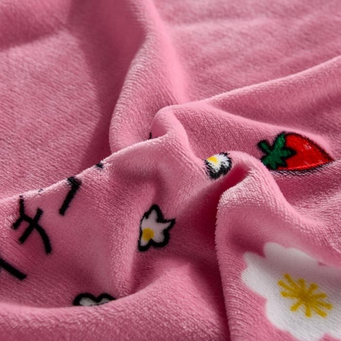 91家纺网 家纺一手货源 找家纺 雨洋家纺 2025新款加厚金貂绒床裙床盖 草莓