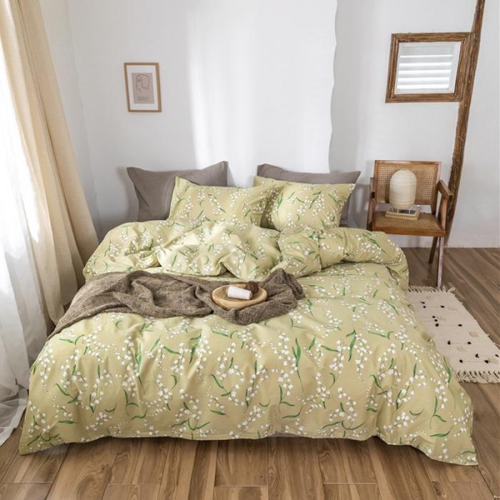 91家纺网 家纺一手货源 找家纺 棉眠 2019新款全棉13070四件套 风铃草