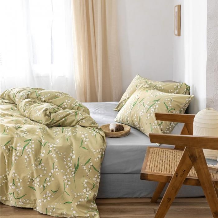 91家纺网 家纺一手货源 找家纺 棉眠 2019新款全棉13070四件套 风铃草