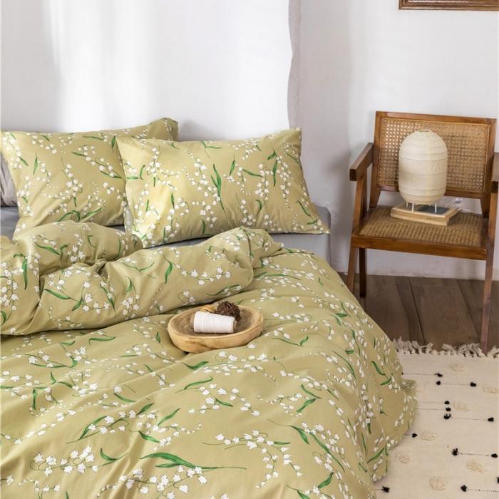 91家纺网 家纺一手货源 找家纺 棉眠 2019新款全棉13070四件套 风铃草